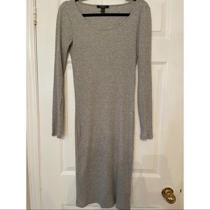 Grey Knit Midi Dress